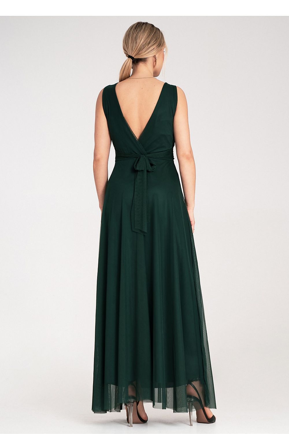 Maxi Dress – Wrap Neck, Wrap, Ruching – Daydress | GUOCALI – view 3