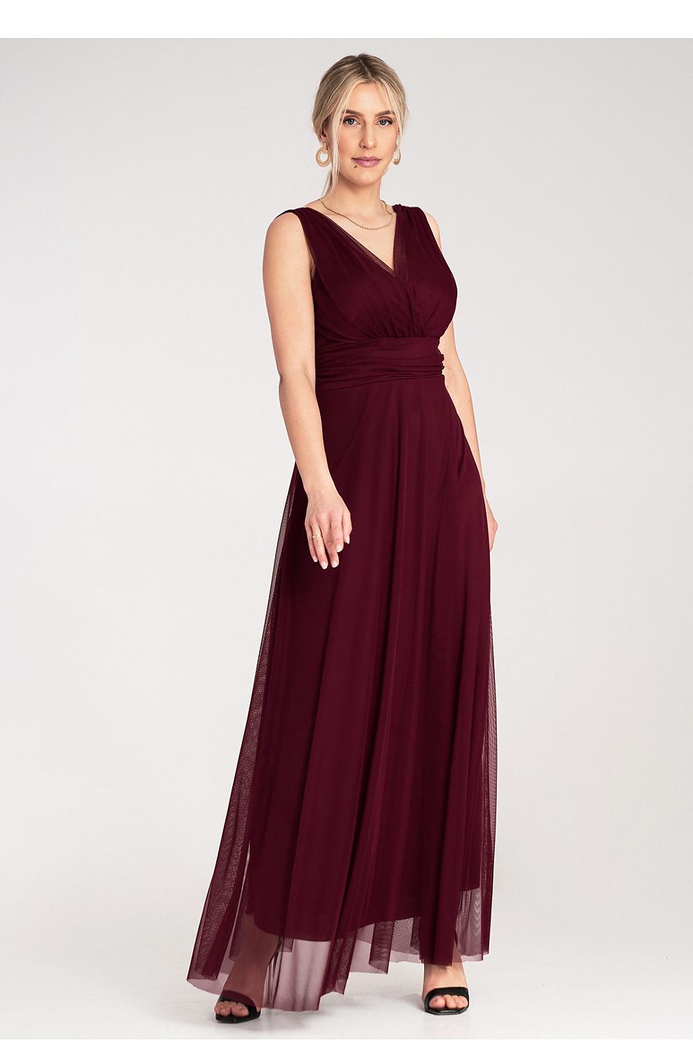 Maxi Dress – Wrap Neck, Wrap, Ruching – Daydress | GUOCALI – view 6