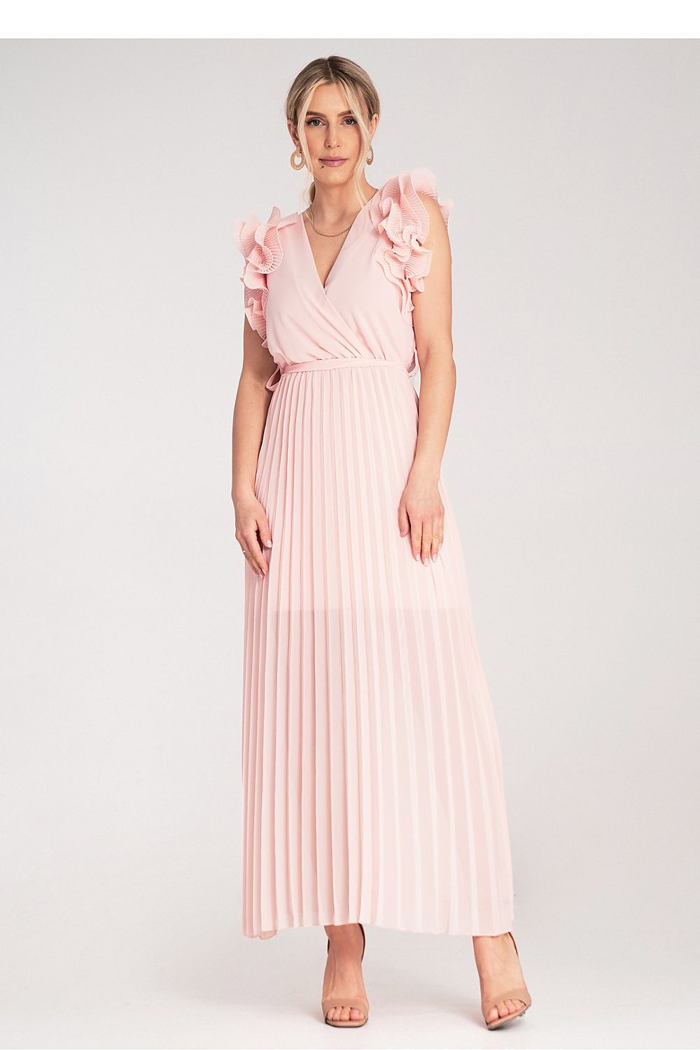 Maxi Wedding Guest Dress – Wrap Neck, Wrap, Pleats – Daydress | GUOCALI