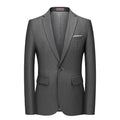 Men Blazer - 1-Button Style Grey Formal Blazer -Guocali