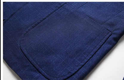 Men Blazer - Checked Formal Blazer -Guocali
