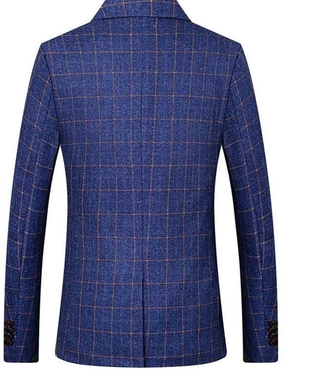 Men Blazer - Checked Formal Blazer - Men Blazer - Guocali
