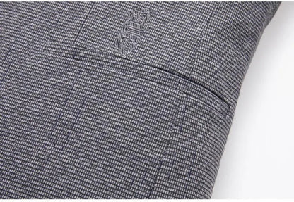 Men Blazer - Grey Slim Fit Blazer -Guocali