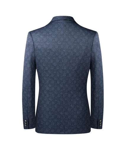 Men Blazer - Plaid Slim Fit Blazer -Guocali