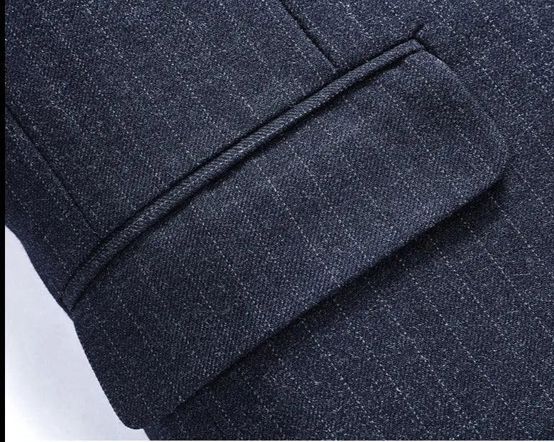 Men Blazer - Striped Formal Blazer -Guocali