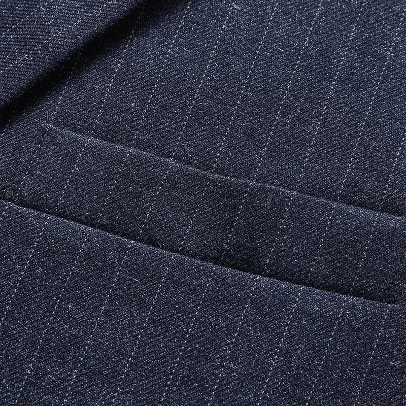 Men Blazer - Striped Formal Blazer -Guocali