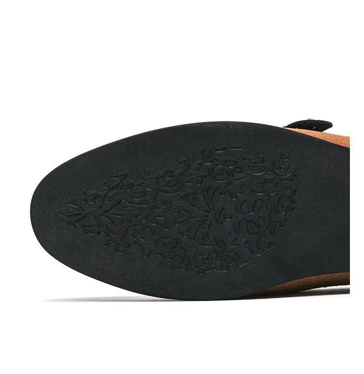 Men Casual Slipper Dress Loafers - Slip-On, Buckles Formal Dress Shoes