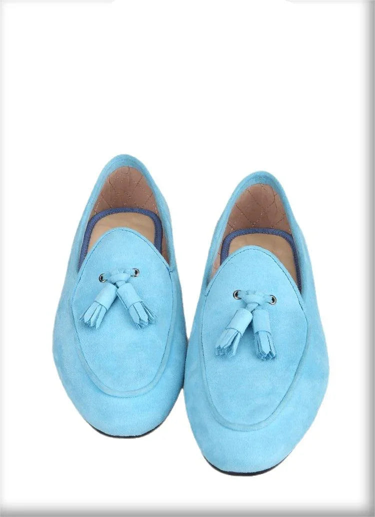 Men Casual Tassel Dress Loafers - Slip-On Flat Formal Dress Shoes
