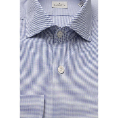Men Cotton Long Sleeves Dress Shirt – Breathable - Blue, White -Guocali