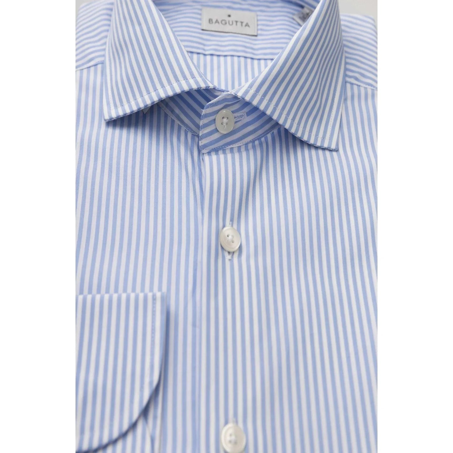 Men Cotton Long Sleeves Point Collar Dress Shirt – Breathable - Blue, White -Guocali