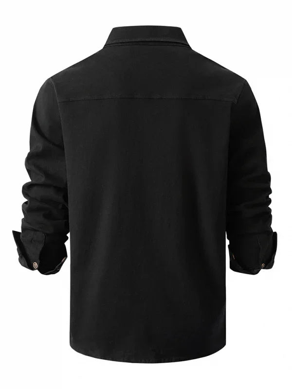Men Cotton Long Sleeves Regular Fit Casual Shirt – Slight Elasticity - Green -Guocali
