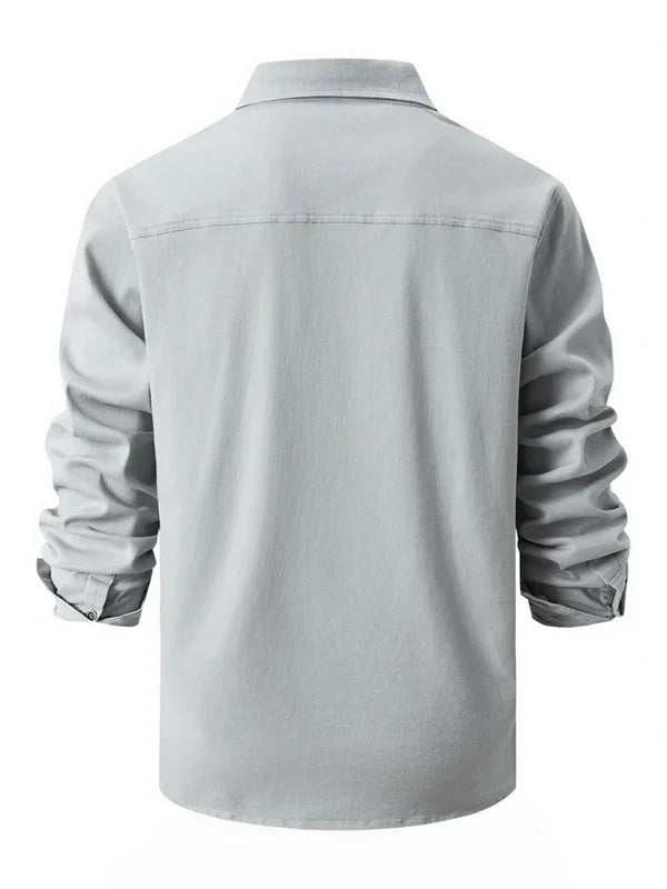Men Cotton Long Sleeves Regular Fit Casual Shirt – Slight Elasticity - Green -Guocali