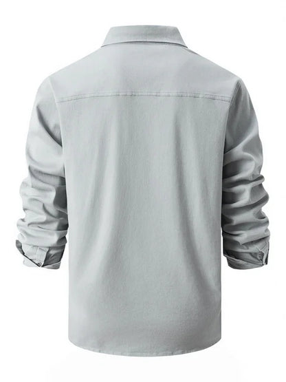 Men Cotton Long Sleeves Regular Fit Casual Shirt – Slight Elasticity - Green -Guocali