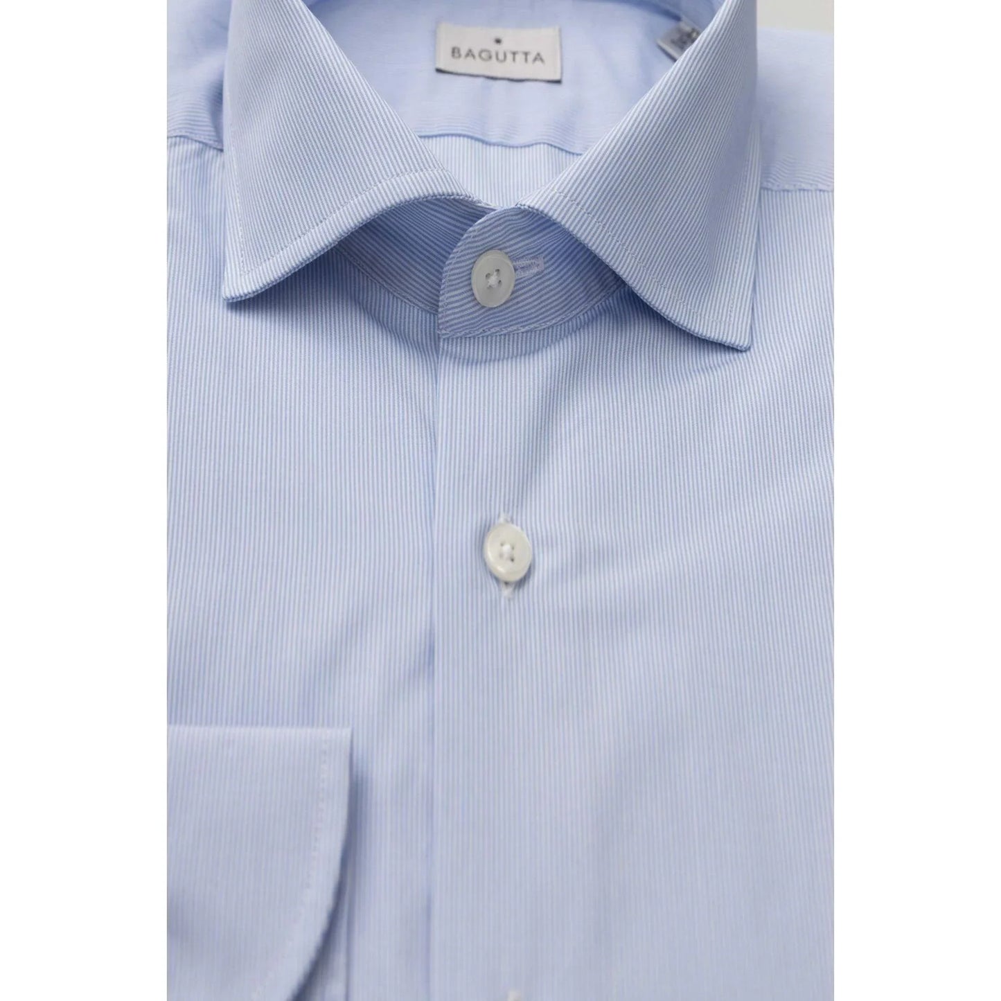 Men Cotton Long Sleeves Tailored Fit Dress Shirt – Breathable - Blue, White -Guocali