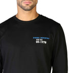 Men Crew-Neck Long-Sleeves T-Shirt – Breathable - Black -Guocali