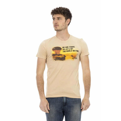 Men Crew-Neck Short-Sleeves T-Shirt – Breathable - Brown -Guocali