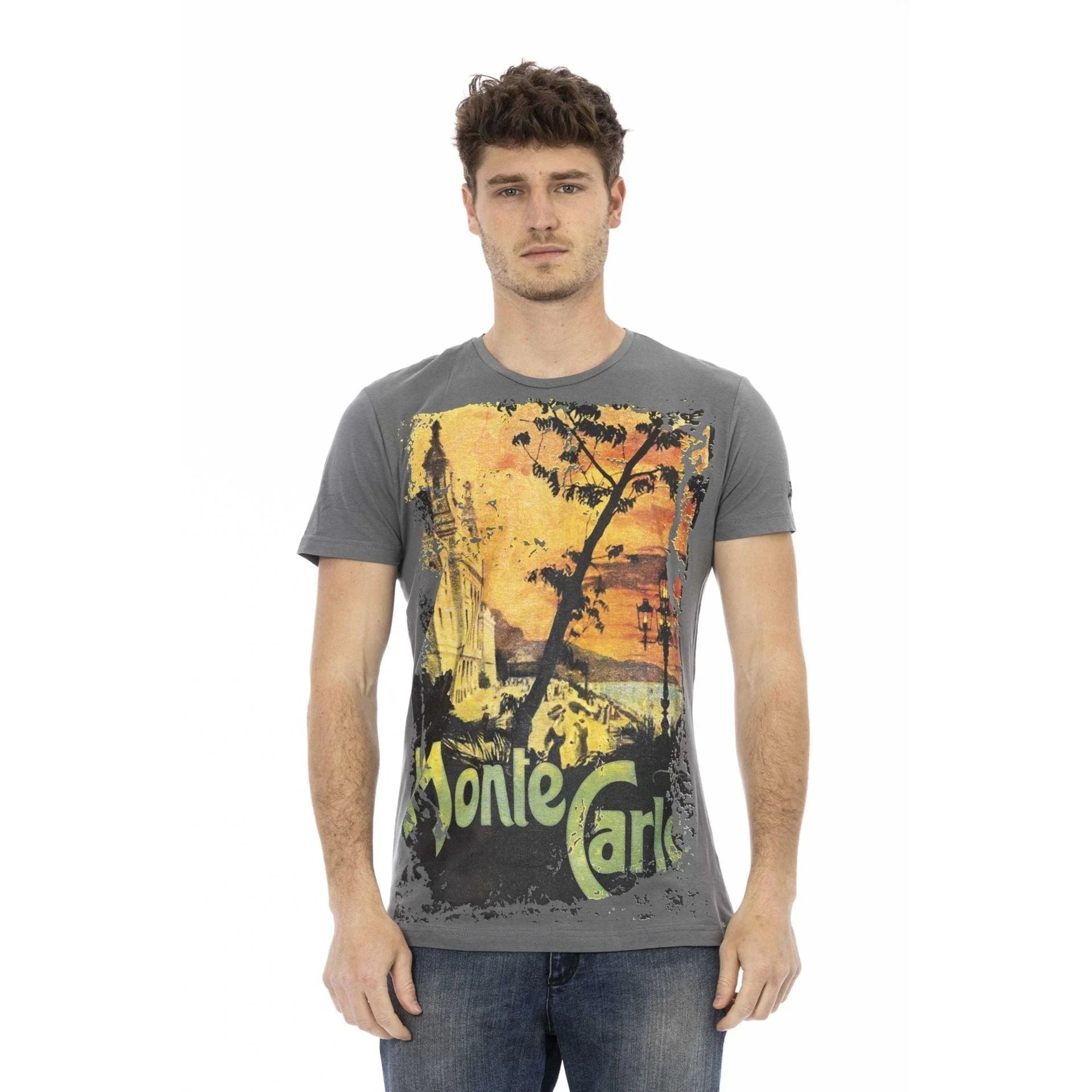 Men Crew-Neck Short-Sleeves T-Shirt – Breathable - Gray -Guocali