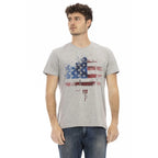 Men Crew-Neck Short-Sleeves T-Shirt – Breathable - Gray -Guocali