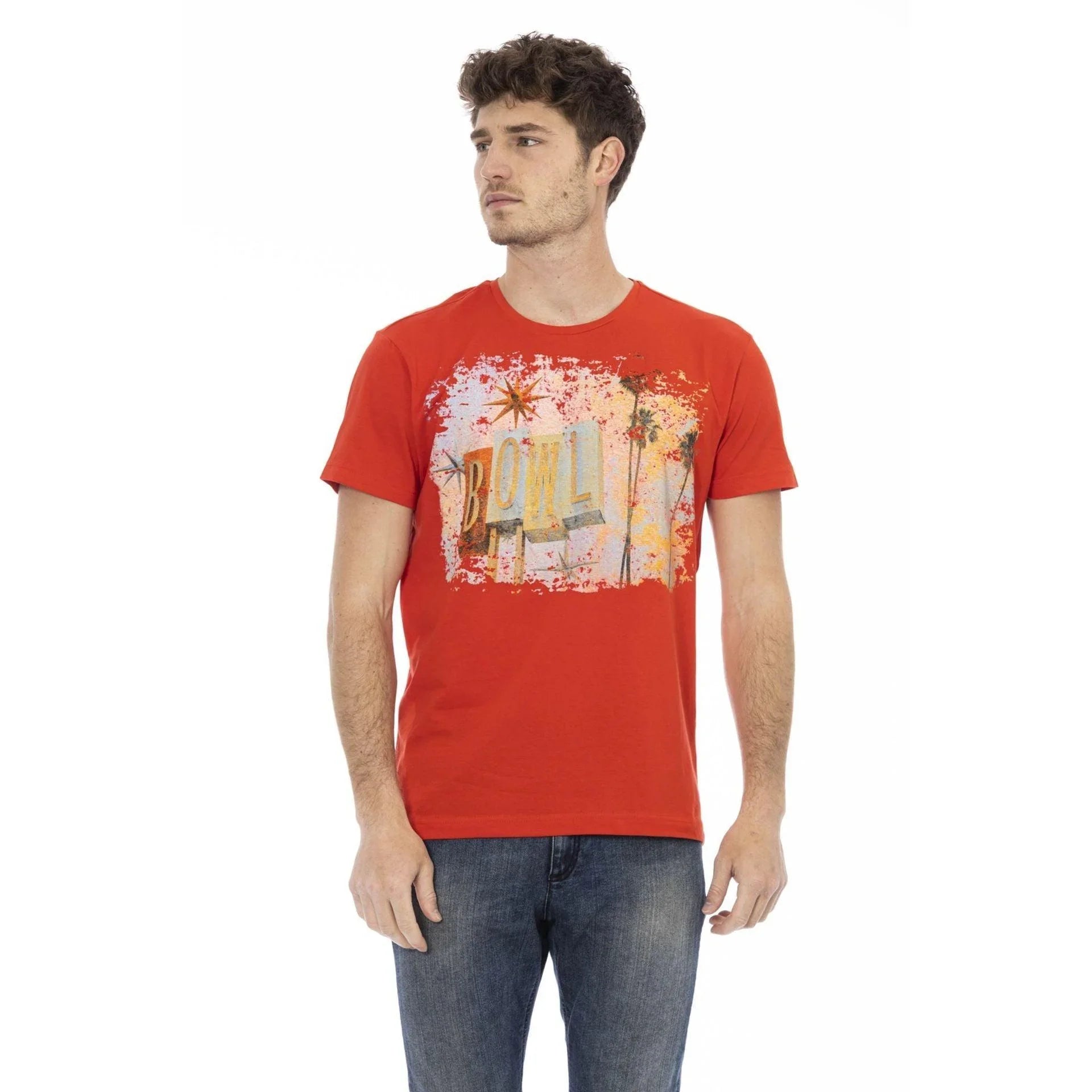 Men Crew-Neck Short-Sleeves T-Shirt – Breathable - Red -Guocali