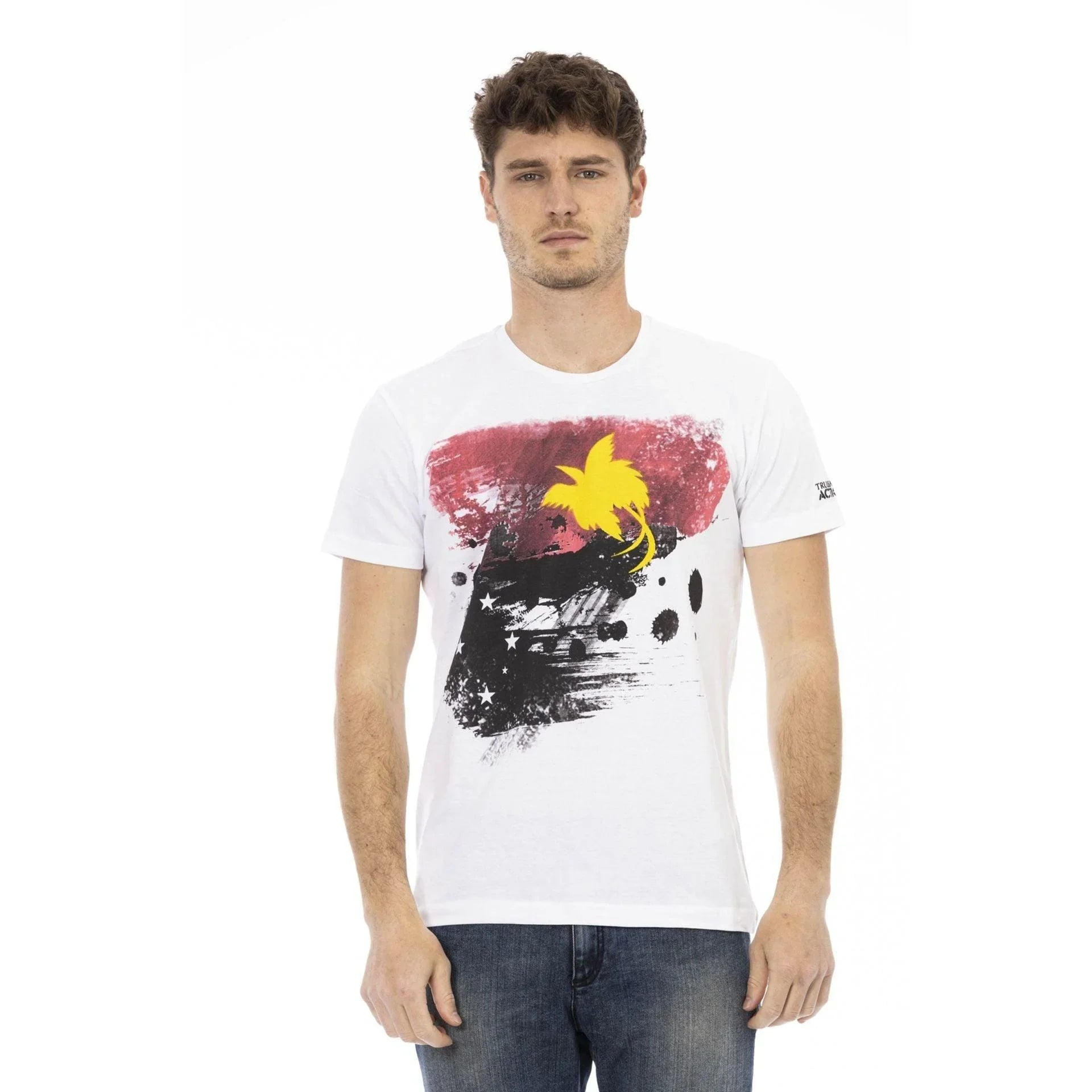 Men Crew-Neck Short-Sleeves T-Shirt – Breathable, Red, Yellow, Black