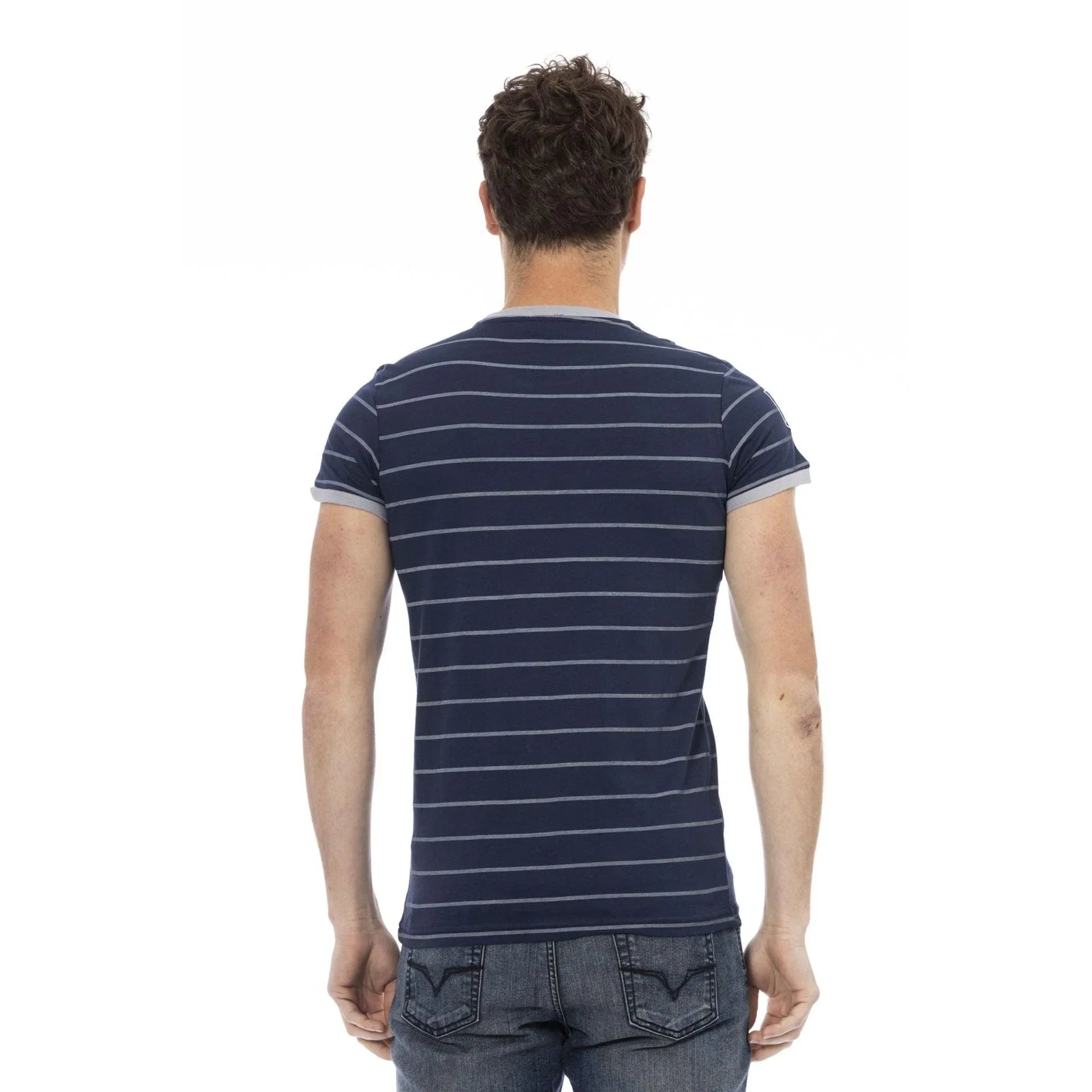 Men Crew-Neck Short-Sleeves T-Shirt – Lightweight - Navy -Guocali