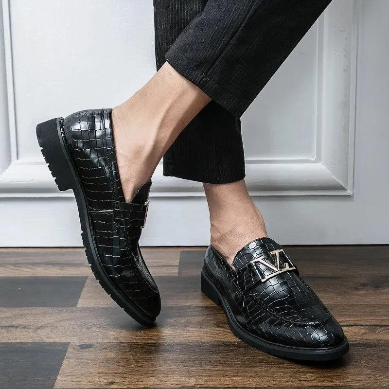 Men Dress Horse Bit Loafers - Slip-On All-Season Shoes