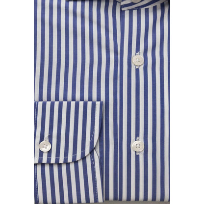 Men Long Sleeves Cotton Dress Shirt – Breathable - Blue, White -Guocali