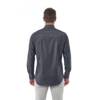 Men Long Sleeves Cotton Dress Shirt – Stretchable - Gray -Guocali