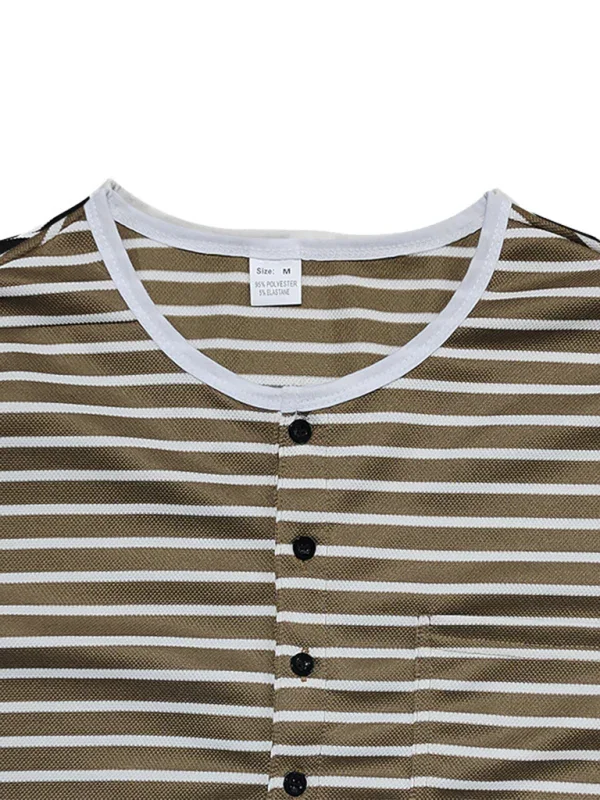 Men Long Sleeves Regular Fit Henley T-Shirt – Stretchable, White