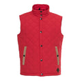 Men Puffer Vest - Insulated - Mandarin Collar Red -Guocali