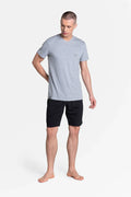 Men's Pajama Shorts Set – Breathable Solid - Grey, Black -Guocali