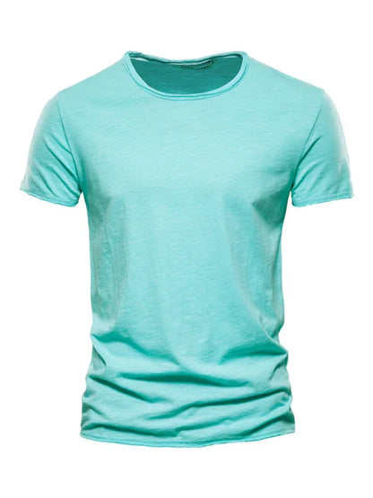 Men's Round-Neck Short-Sleeves T-Shirt – Lightweight - Red -Guocali