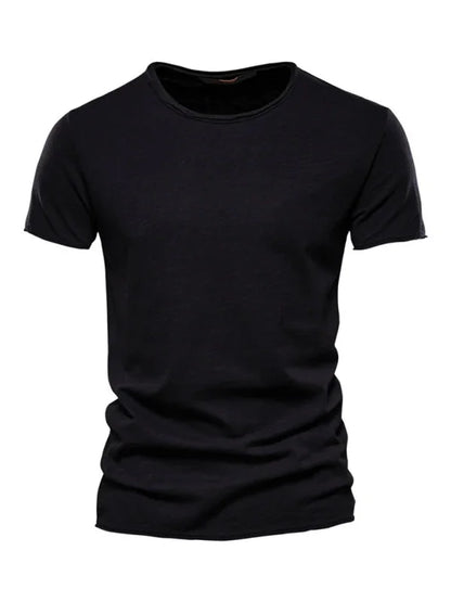 Men's Round-Neck Short-Sleeves T-Shirt – Lightweight - Red -Guocali