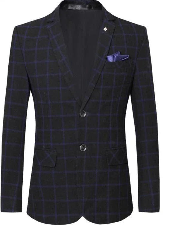 Men Blazer - Checked Formal Blazer -Guocali