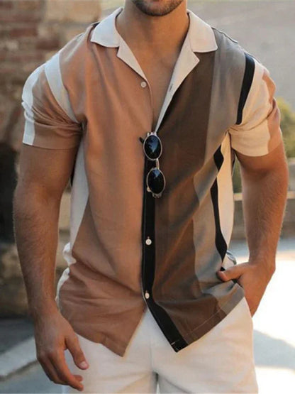 Men Short Sleeves Casual Shirt – Wrinkle-Resistant - White -Guocali