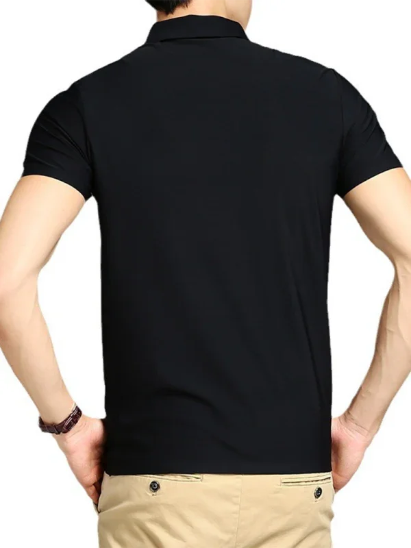 Men Short Sleeves Polo Shirt – Stretchable - White -Guocali