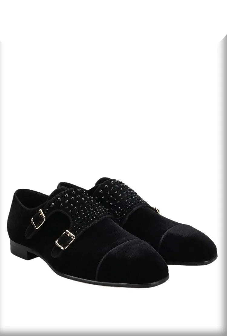 Men Slipper Dress Loafers - Buckles Monk Strap Formal Dress Shoes