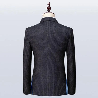 Men Suit - Albert Striped 3-Piece Suit -Guocali