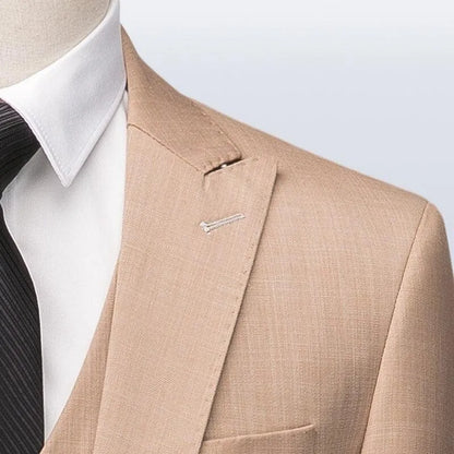 Men Suit - Camel 3-Piece Suit -Guocali
