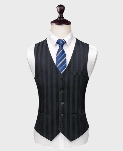 Men Suit - Caruso Striped 3-Piece Suit -Guocali