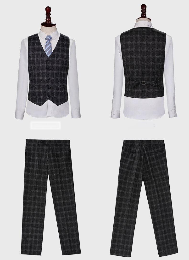 Men Suit - Crawford Plaid 3-Piece Suit - 3-Piece Suit - Guocali