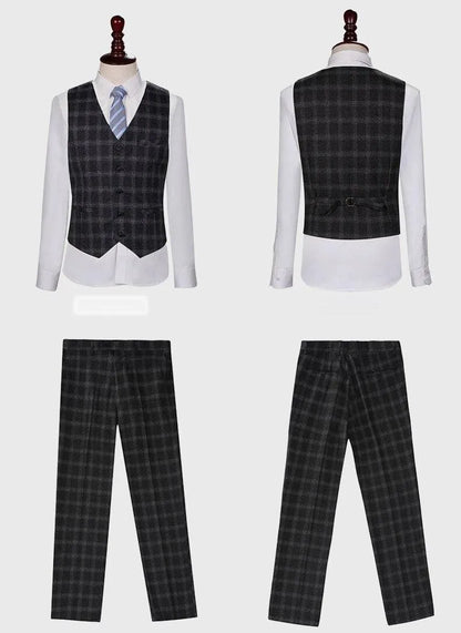 Men Suit - Crawford Plaid 3-Piece Suit -Guocali