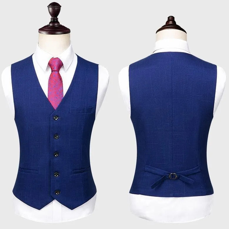 Men Suit - Davini Blue 3-Piece Suit -Guocali