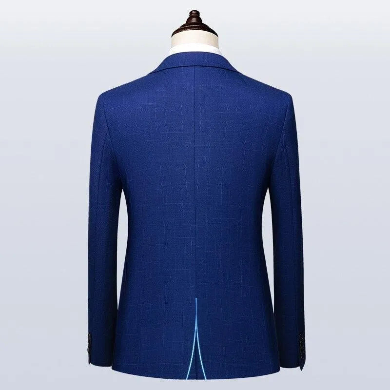 Men Suit - Davini Blue 3-Piece Suit -Guocali