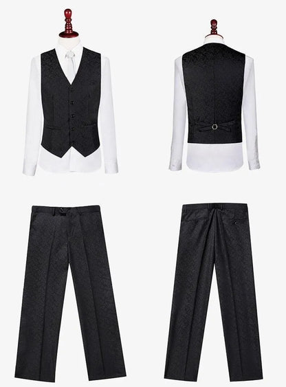 Men Suit - Jacquard Double-Breasted Suit -Guocali