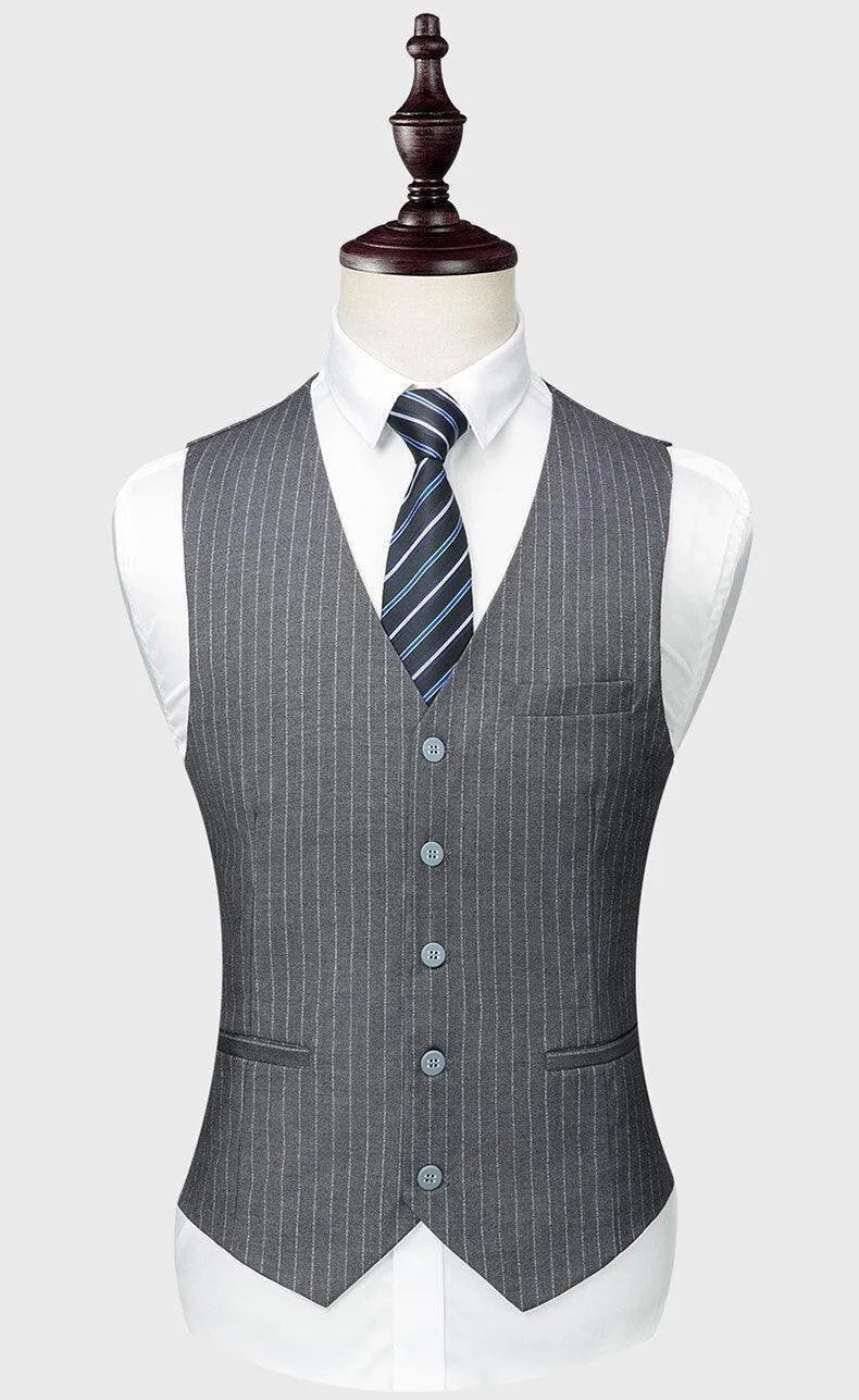 Men Suit - Kiton Striped 3-Piece Suit -Guocali