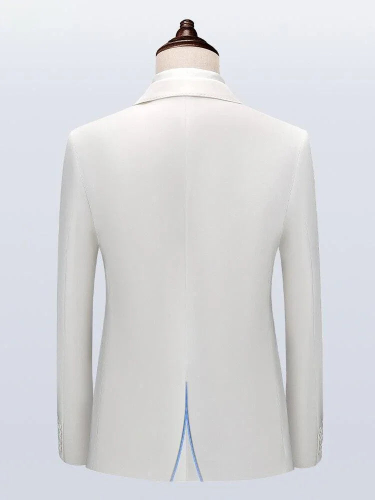 Men Suit - Marcus White Wedding 3-Piece Suit -Guocali