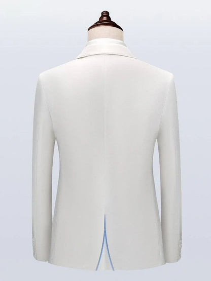 Men Suit - Marcus White Wedding 3-Piece Suit -Guocali