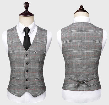 Men Suit - Rubinacci Plaid 3-Piece Suit -Guocali