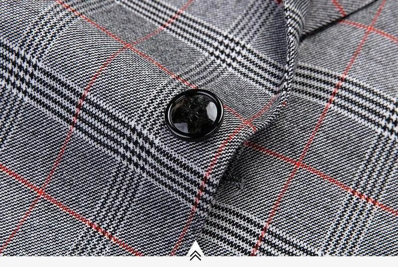 Men Suit - Rubinacci Plaid 3-Piece Suit -Guocali